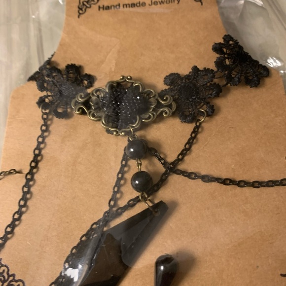 NWT Handmade Choker with medallion and chains - Picture 2 of 9